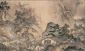 landscape of four seasons spring 1486 Sessho Toyo Japanese Oil Paintings